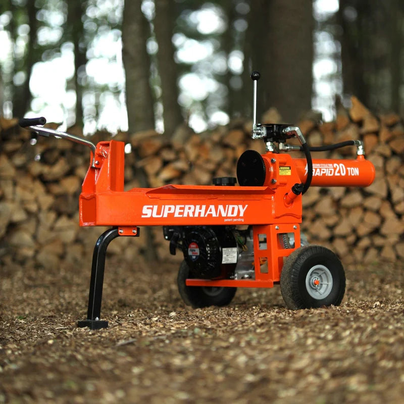 SuperHandy 20 Ton Gas Powered Log Splitter – 7HP 209cc Engine, 20" Max Log Length, Portable Design (GUO077)