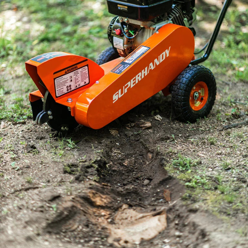 SuperHandy Gas Powered Stump Grinder – 9HP Engine, 12" Cutting Blade, Compact Pro Design for Easy Stump Removal (GUO110)