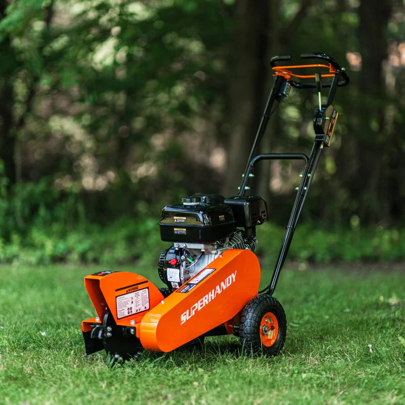 SuperHandy Gas Powered Stump Grinder – 9HP Engine, 12" Cutting Blade, Compact Pro Design for Easy Stump Removal (GUO110)