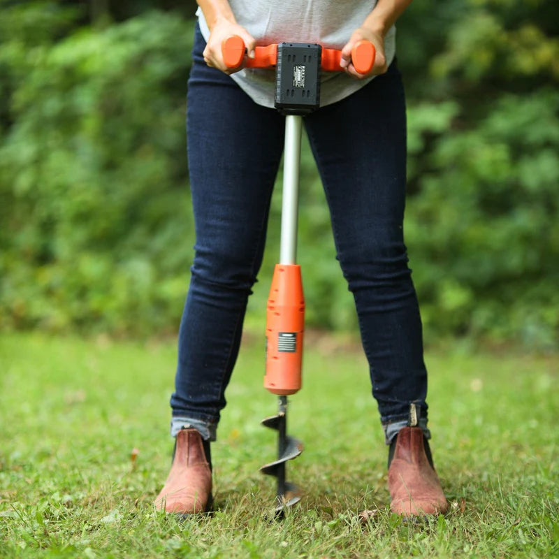 SuperHandy 20V Electric Earth Auger – 4Ah Battery, 3" x 12" Drill Bit, Cordless Post Hole Digger (GUT141)