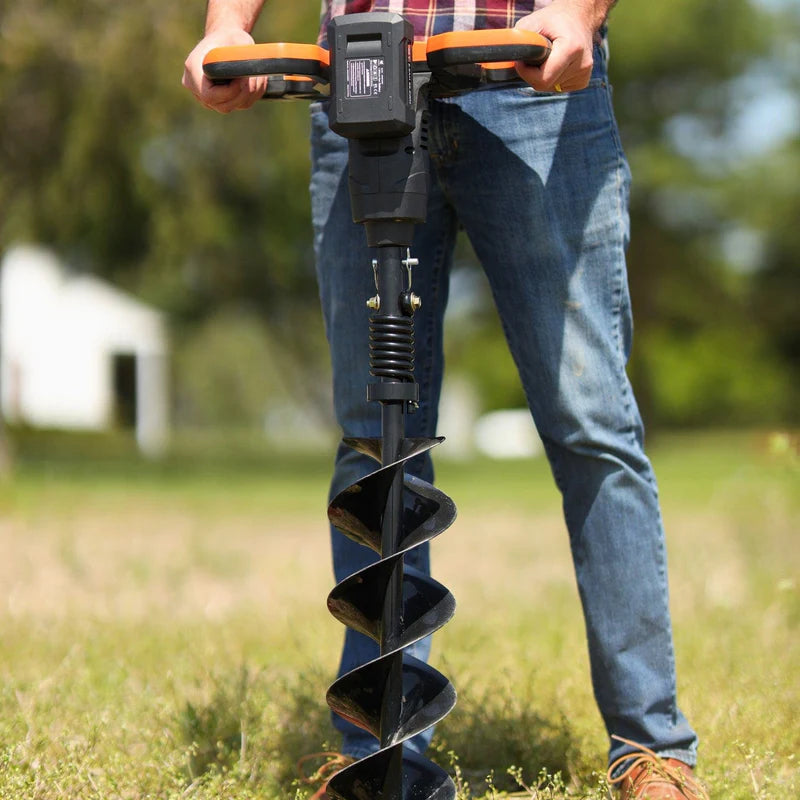SuperHandy 48V Electric Earth Auger – 2Ah Battery, 6" x 30" Drill Bit, Cordless Post Hole Digger (GUT150)