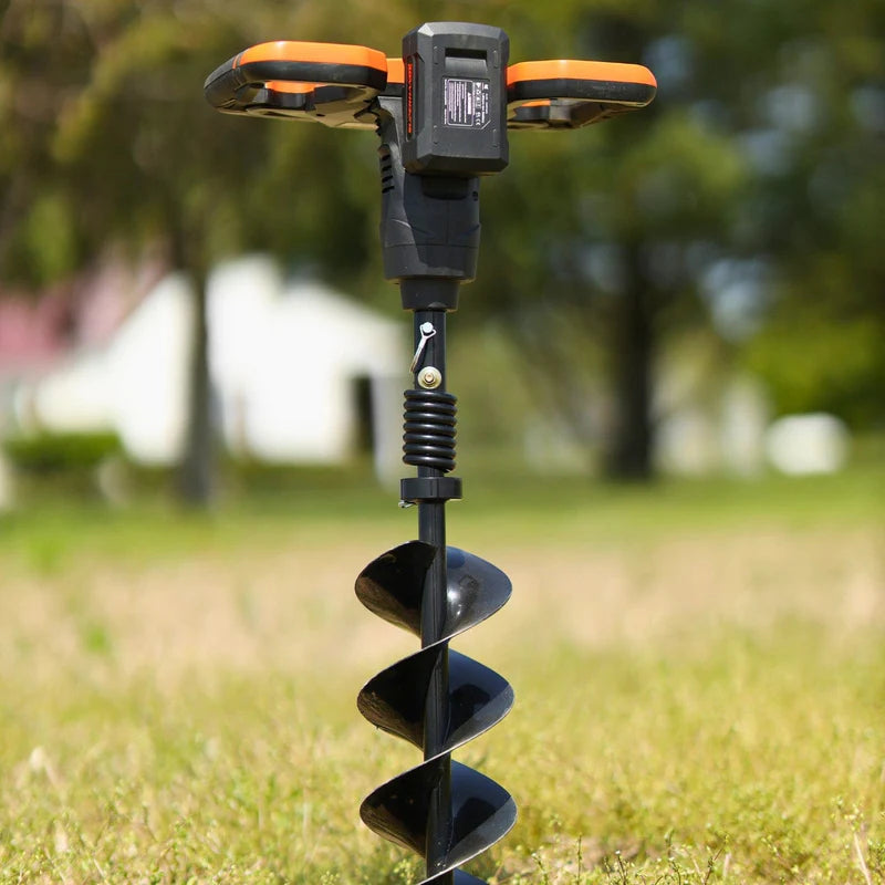 SuperHandy 48V Electric Earth Auger – 2Ah Battery, 6" x 30" Drill Bit, Cordless Post Hole Digger (GUT150)