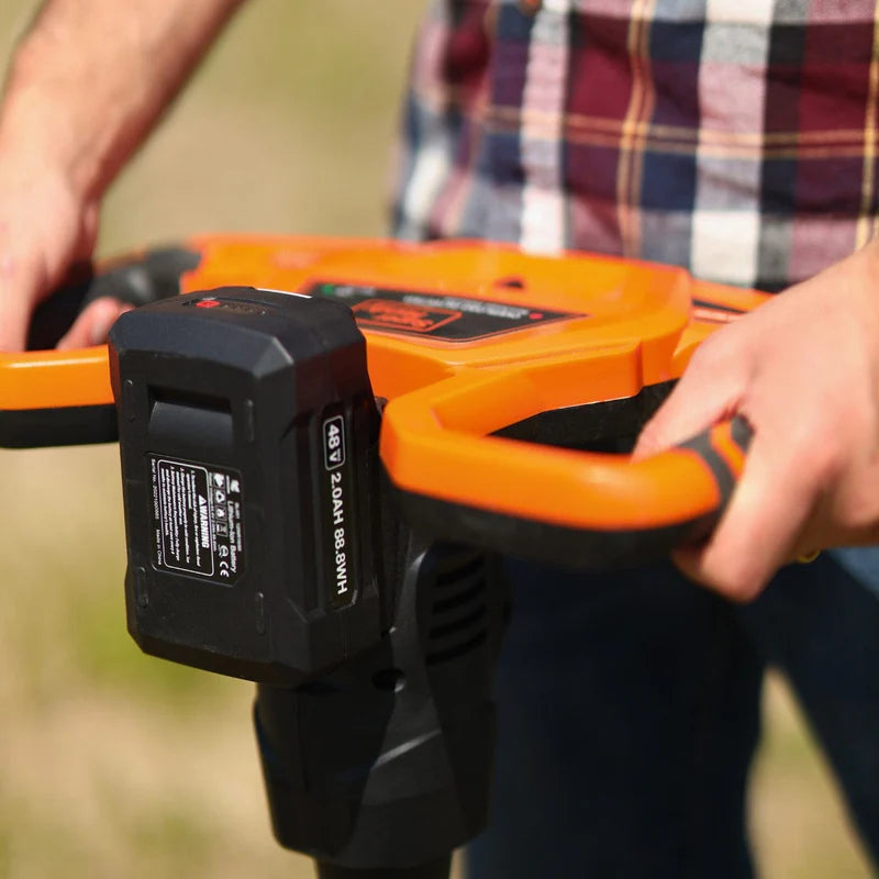 SuperHandy 48V Electric Earth Auger – 2Ah Battery, 6" x 30" Drill Bit, Cordless Post Hole Digger (GUT150)
