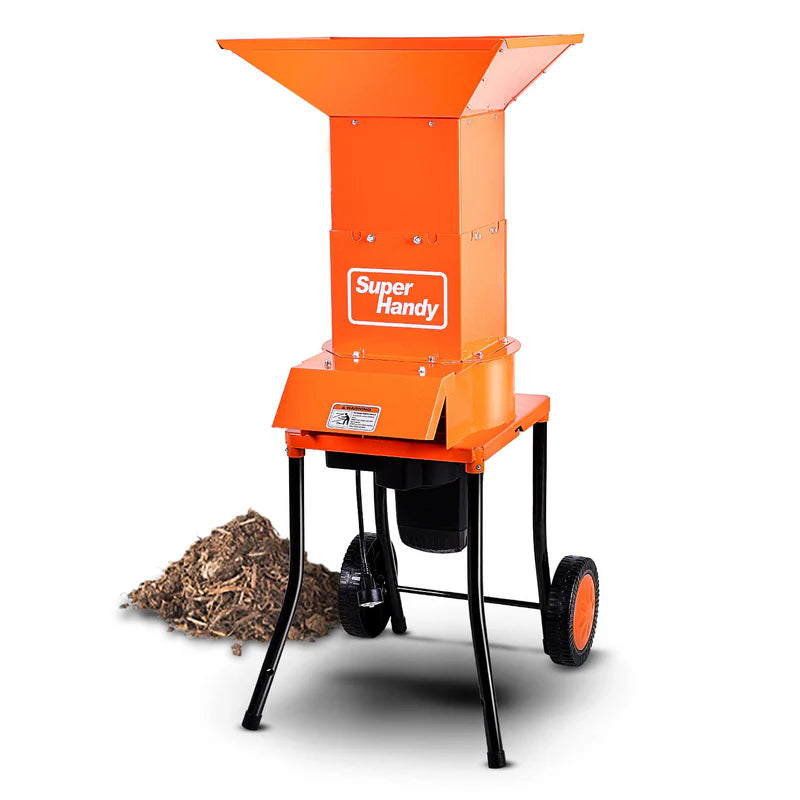 SuperHandy 120V Electric Leaf Mulcher Shredder – Corded, Heavy-Duty Steel Body, 11" Blades (GUO056)