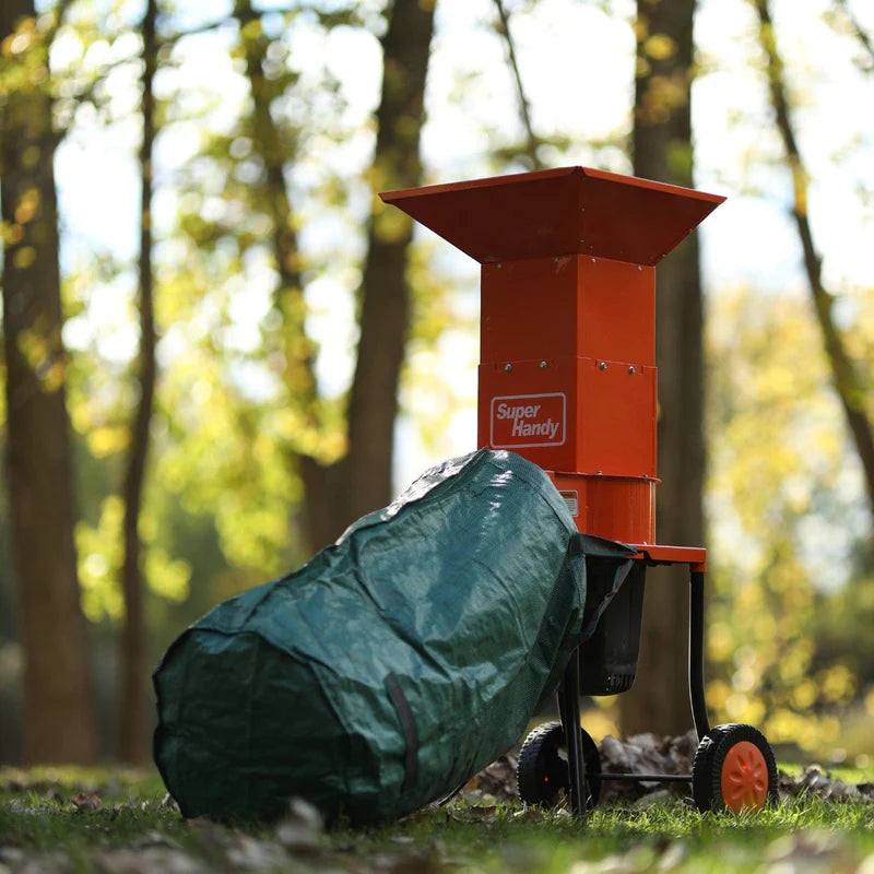 SuperHandy 120V Electric Leaf Mulcher Shredder – Corded, Heavy-Duty Steel Body, 11" Blades (GUO056)