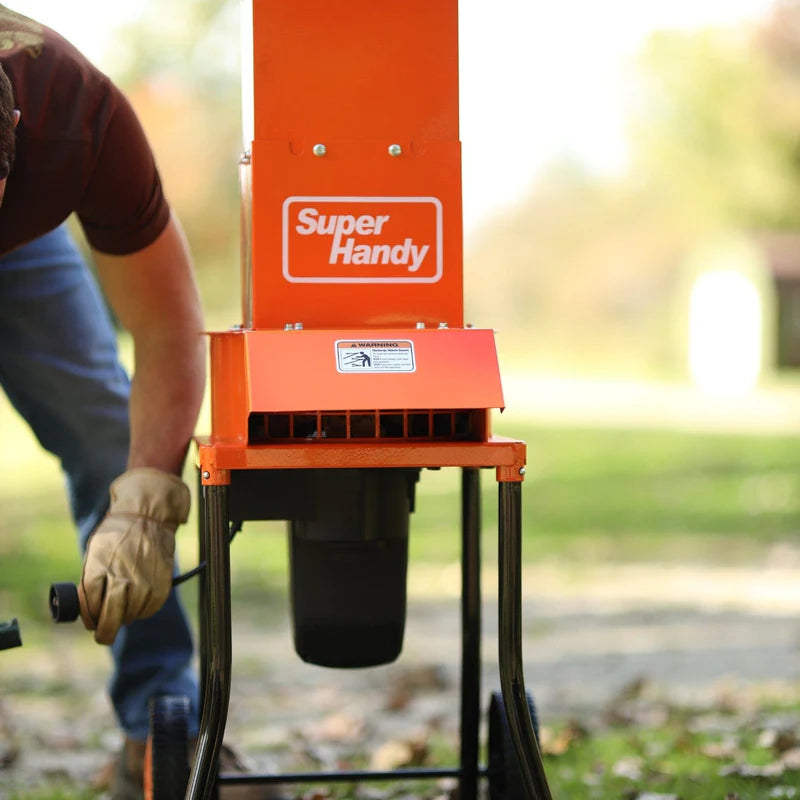 SuperHandy 120V Electric Leaf Mulcher Shredder – Corded, Heavy-Duty Steel Body, 11" Blades (GUO056)