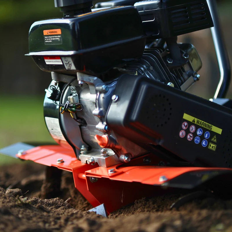 SuperHandy Gas Powered Garden Tiller – 7HP 209CC, 27" Tilling Width, Heavy-Duty Soil Cultivator (GUO093)