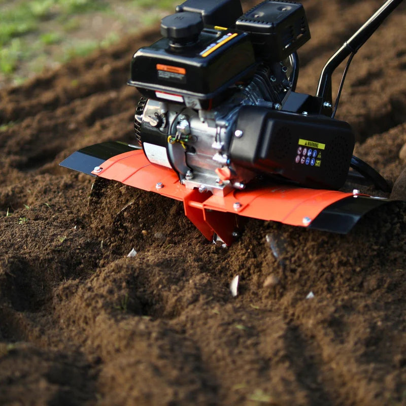 SuperHandy Gas Powered Garden Tiller – 7HP 209CC, 27" Tilling Width, Heavy-Duty Soil Cultivator (GUO093)