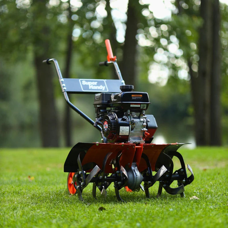 SuperHandy Gas Powered Garden Tiller – 7HP 209CC, 27" Tilling Width, Heavy-Duty Soil Cultivator (GUO093)