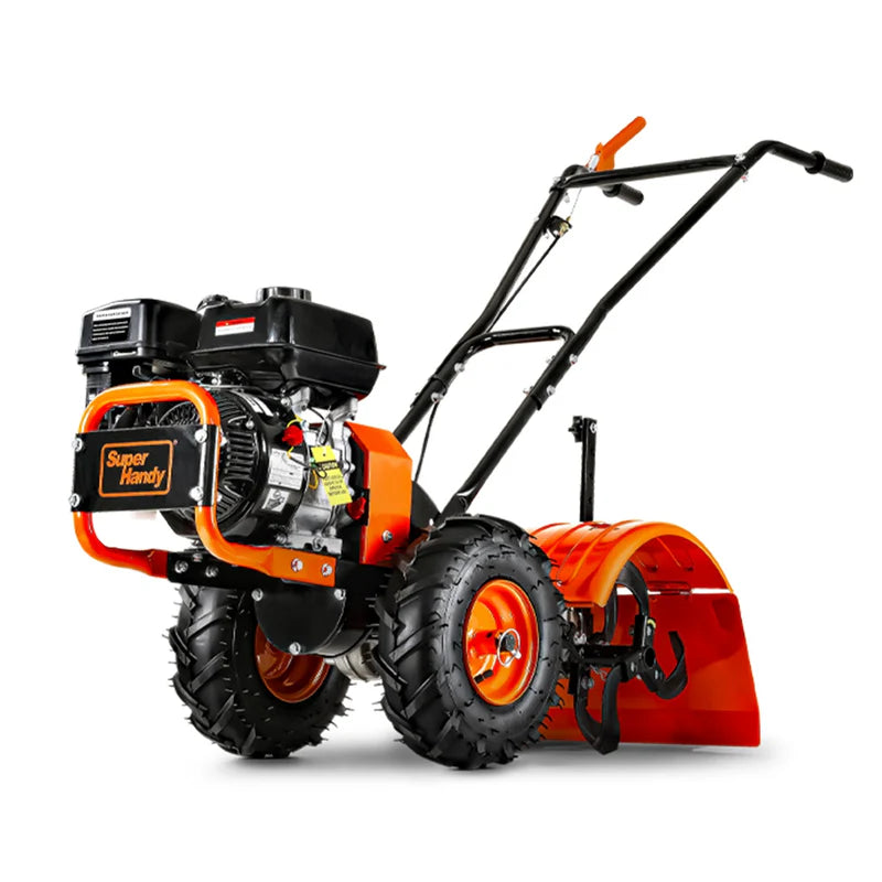 SuperHandy Rear Tine Tiller – 7HP Gas Powered, 16" Tilling Width, 12" Depth, Heavy-Duty Garden Cultivator (GUO116)