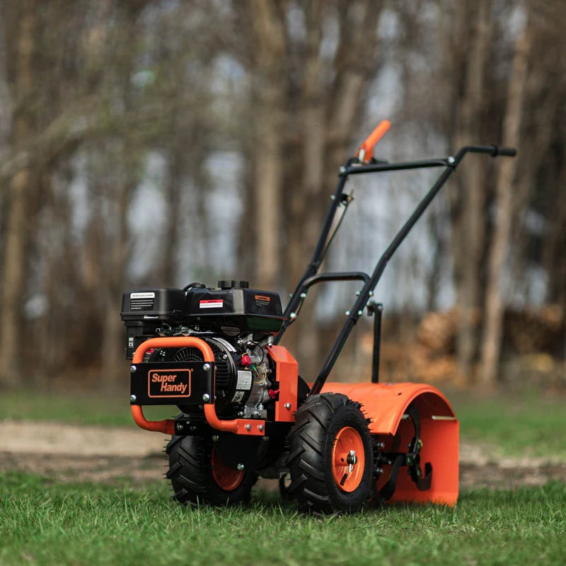 SuperHandy Rear Tine Tiller – 7HP Gas Powered, 16" Tilling Width, 12" Depth, Heavy-Duty Garden Cultivator (GUO116)