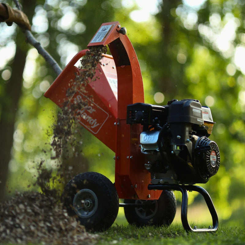 SuperHandy Compact Wood Chipper Shredder – 7HP 212cc Gas Engine, 3” Max Branch Capacity (GUO035)