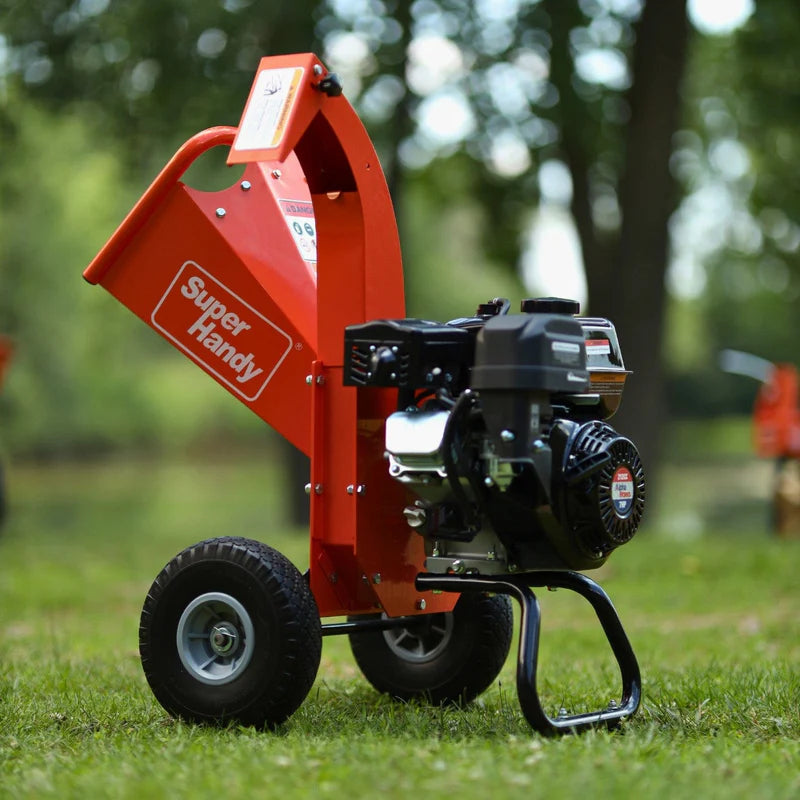 SuperHandy Compact Wood Chipper Shredder – 7HP 212cc Gas Engine, 3” Max Branch Capacity (GUO035)