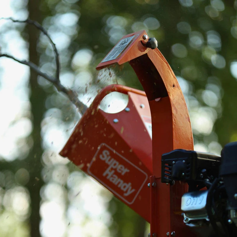 SuperHandy Compact Wood Chipper Shredder – 7HP 212cc Gas Engine, 3” Max Branch Capacity (GUO035)