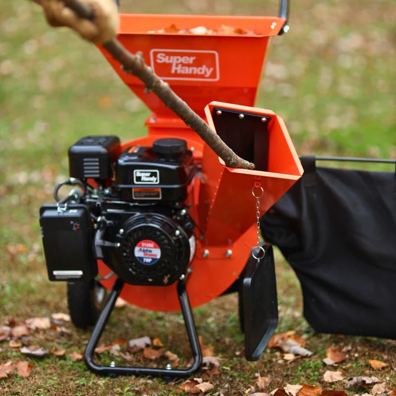 SuperHandy 3-in-1 Wood Chipper Pro, Shredder & Mulcher – 7HP 212cc Gas Engine, 3" Max Capacity (GUO019)